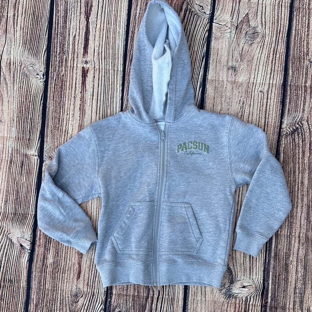 PacSun Kids Light Gray Zip-Up Hoodie